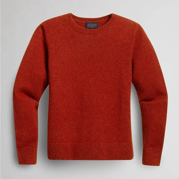 Pendleton Shetland Washable Wool Crewneck Sweater | XL | Burnt Sienna / Rust Red - Picture 2 of 4